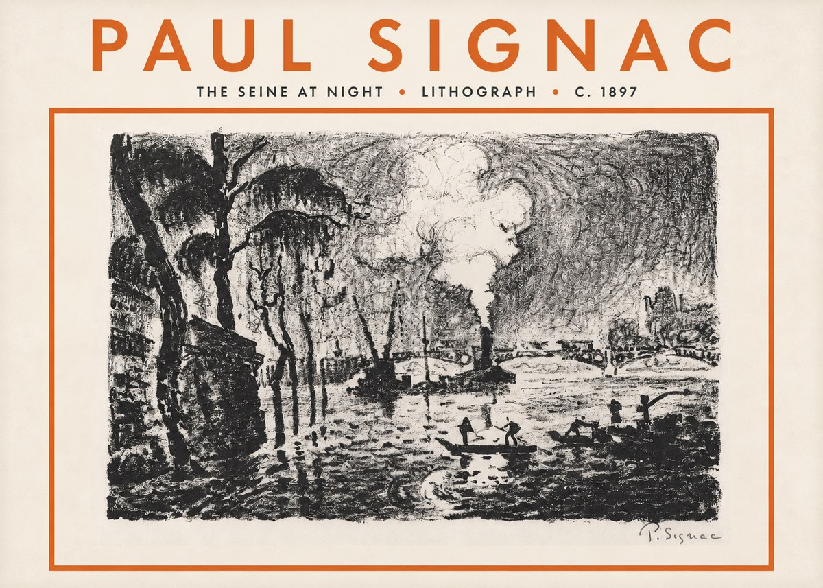 Signac The Seine at Night No5 - Poster
