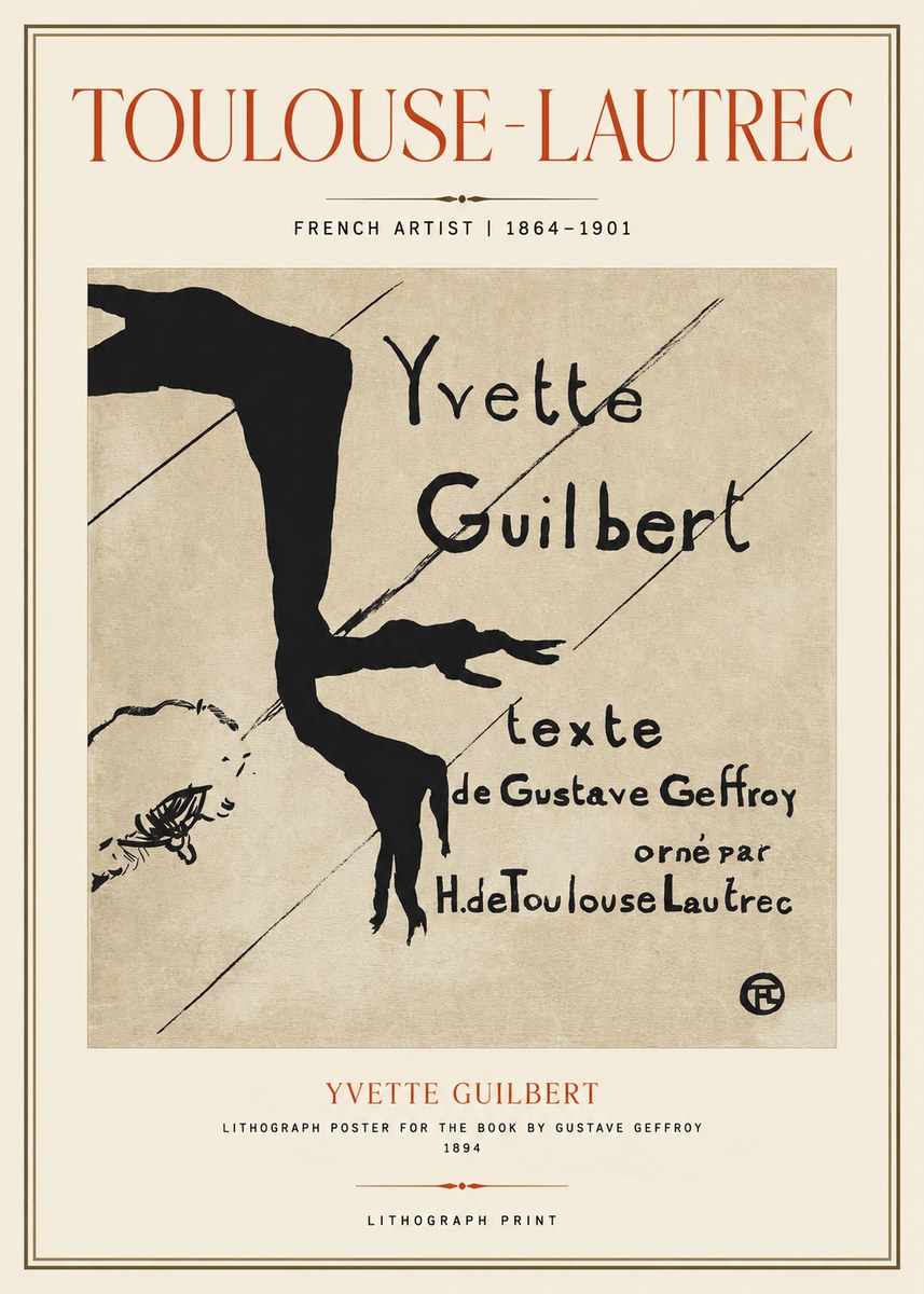 Toulouse-Lautrec Yvette Guilbert No1 - Poster