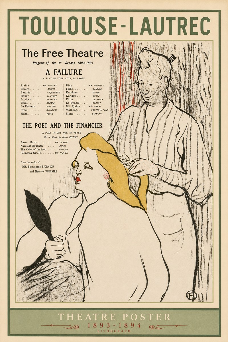 Toulouse-Lautrec Le Théâtre Libre - Une Faillite / Le Poète Et Le Financier No2 - Poster