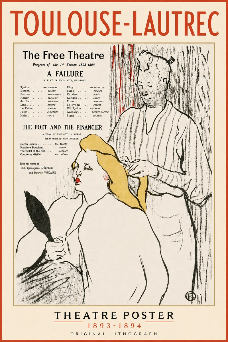 Toulouse-Lautrec Le Théâtre Libre - Une Faillite / Le Poète Et Le Financier No3 - Poster