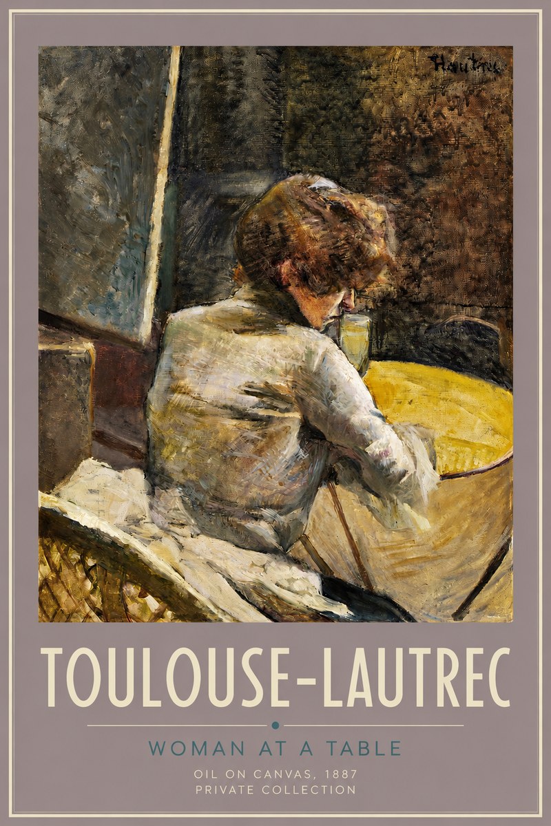 Toulouse-Lautrec Woman at a Table No2 - Poster