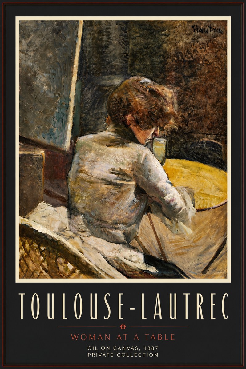 Toulouse-Lautrec Woman at a Table No6 - Poster
