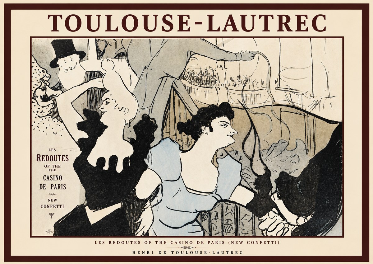 Toulouse-Lautrec Les Redoutes of the Casino De Paris (New Confetti) No3 - Poster