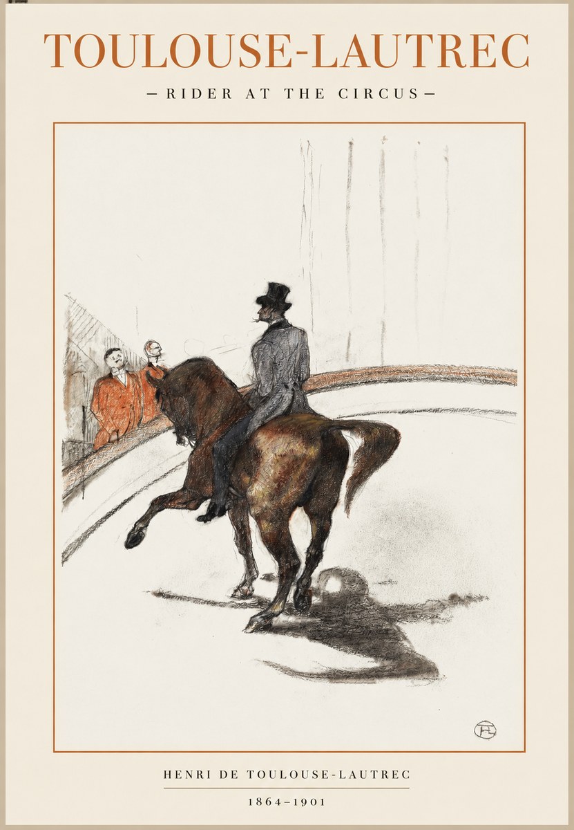 Toulouse-Lautrec Rider at the Circus No1 - Poster