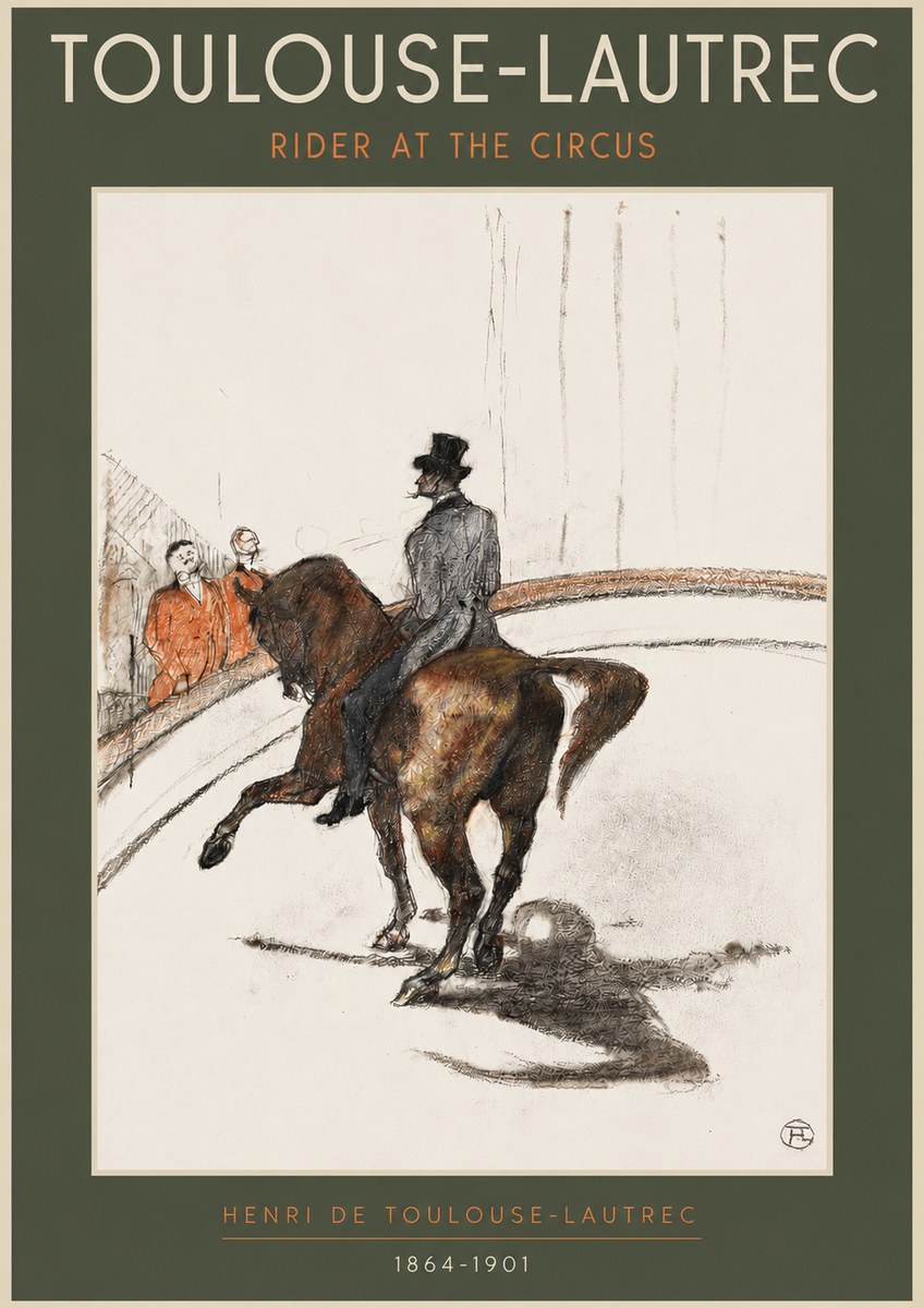 Toulouse-Lautrec Rider at the Circus No3 - Poster