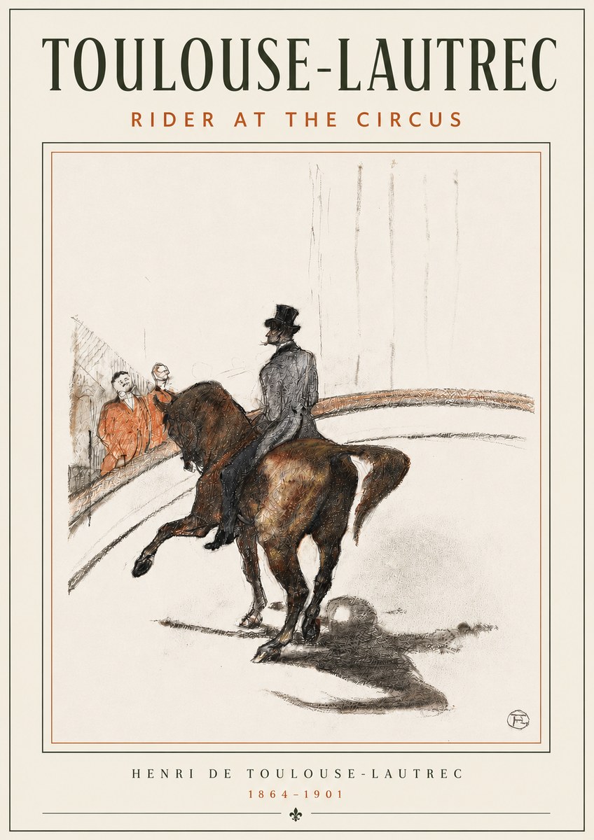 Toulouse-Lautrec Rider at the Circus No4 - Poster