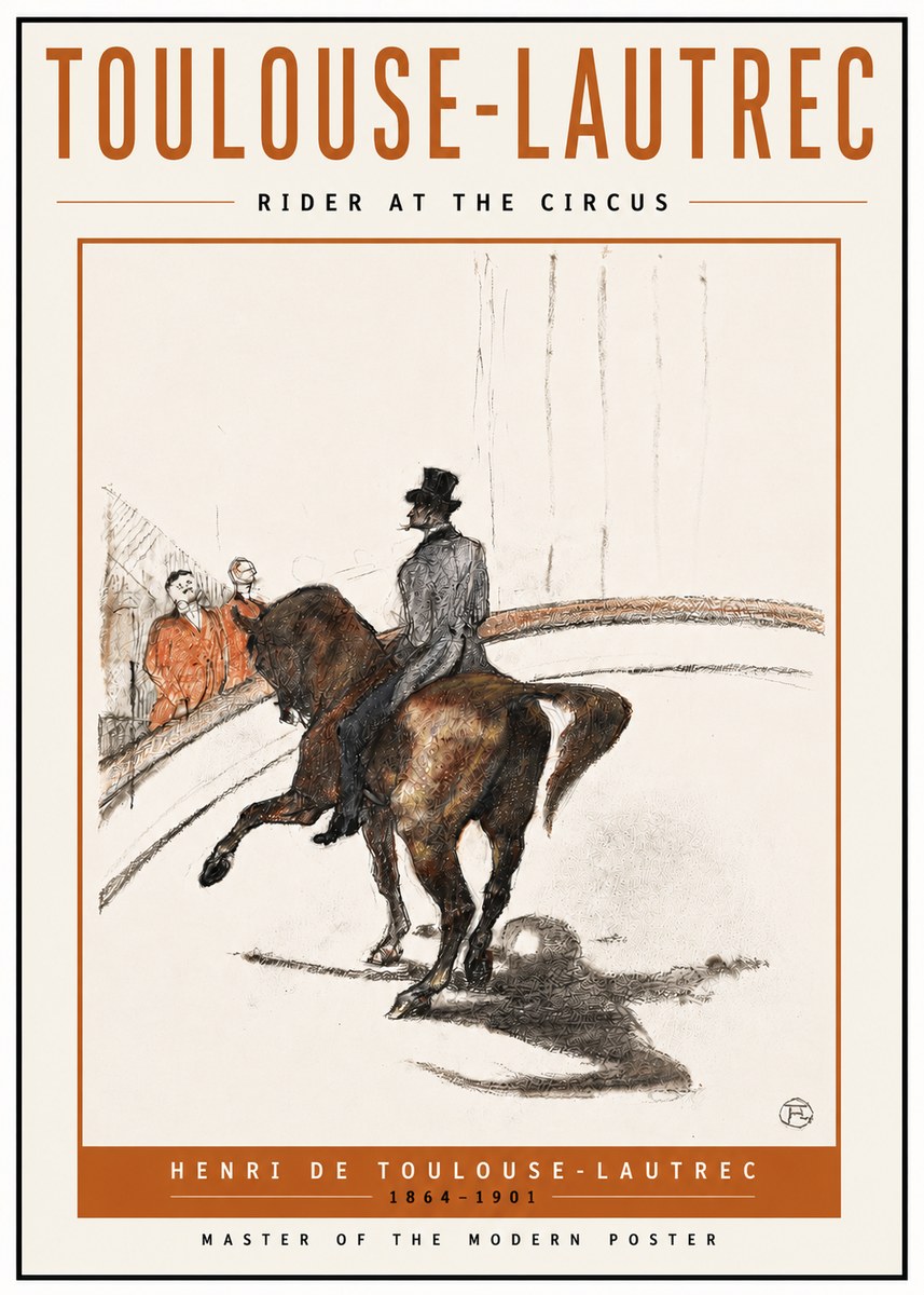 Toulouse-Lautrec Rider at the Circus No5 - Poster