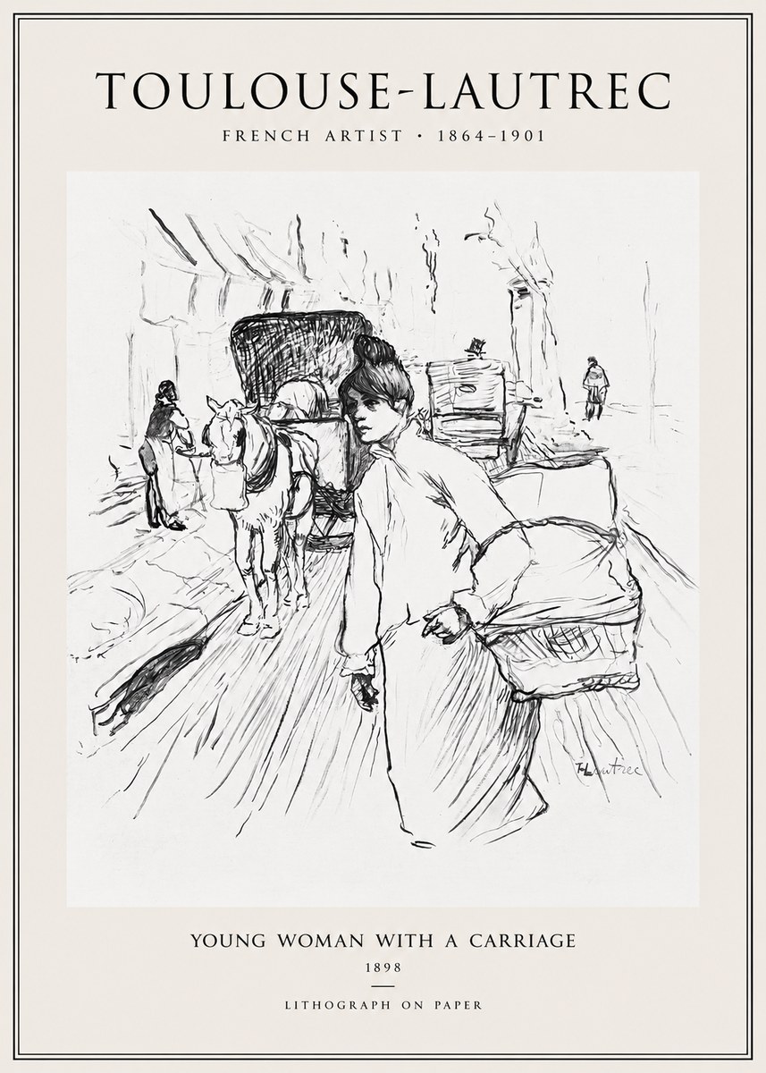 Toulouse-Lautrec Young Woman with a Carriage No1 - Poster