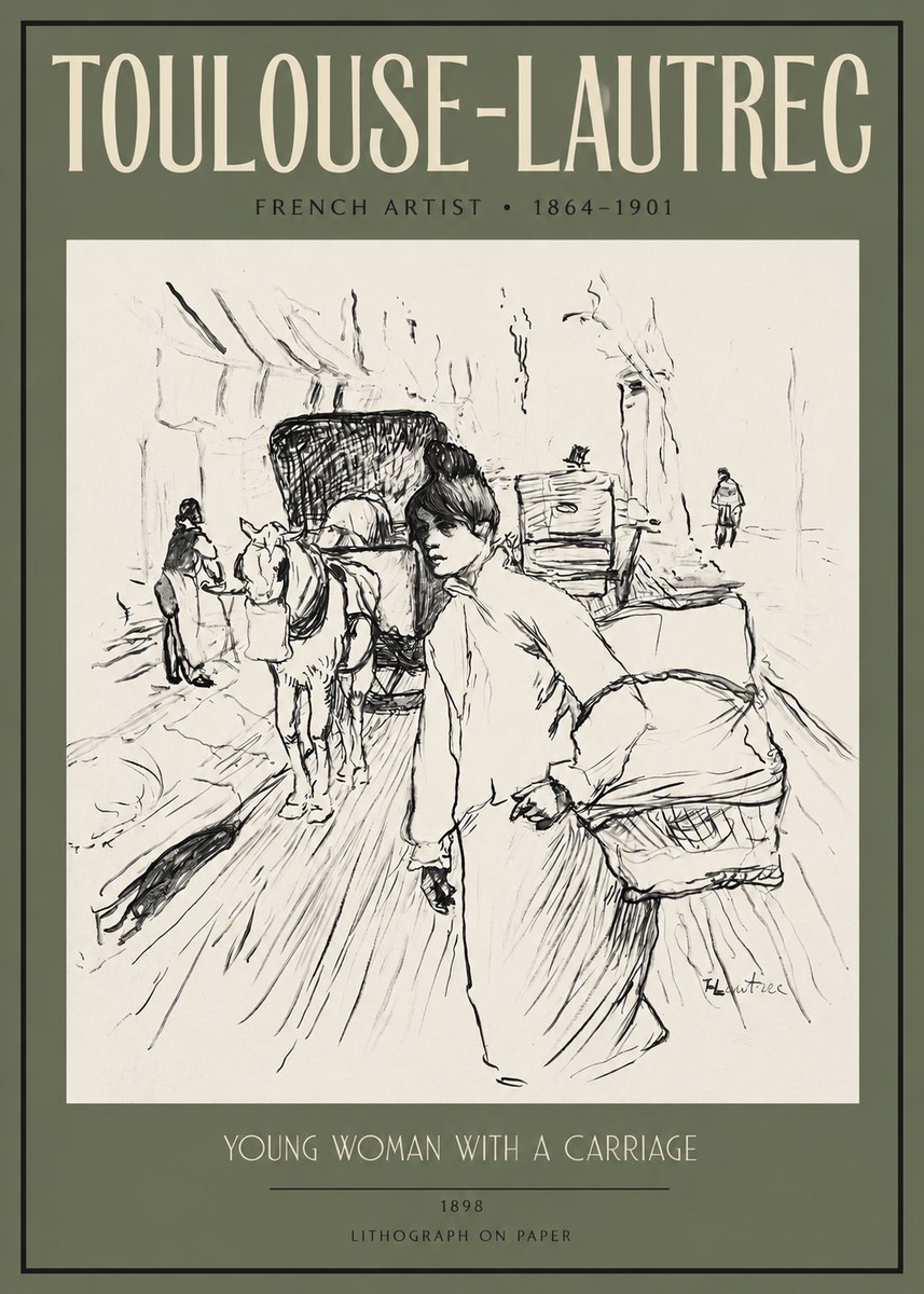 Toulouse-Lautrec Young Woman with a Carriage No2 - Poster