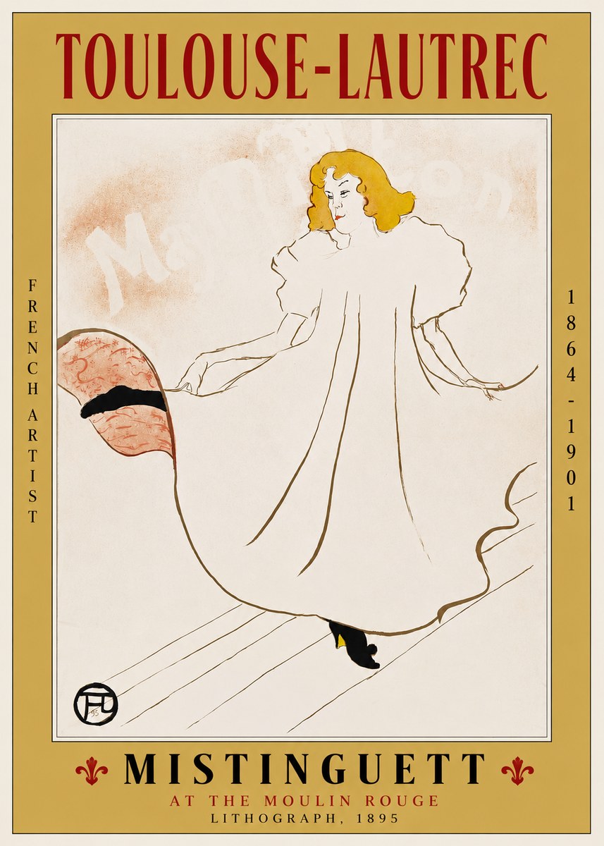 Toulouse-Lautrec Mistinguett at the Moulin Rouge No2 - Poster