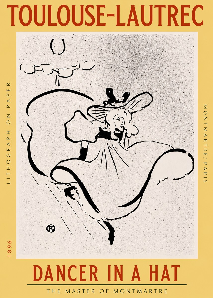 Toulouse-Lautrec Dancer in a Hat No2 - Poster