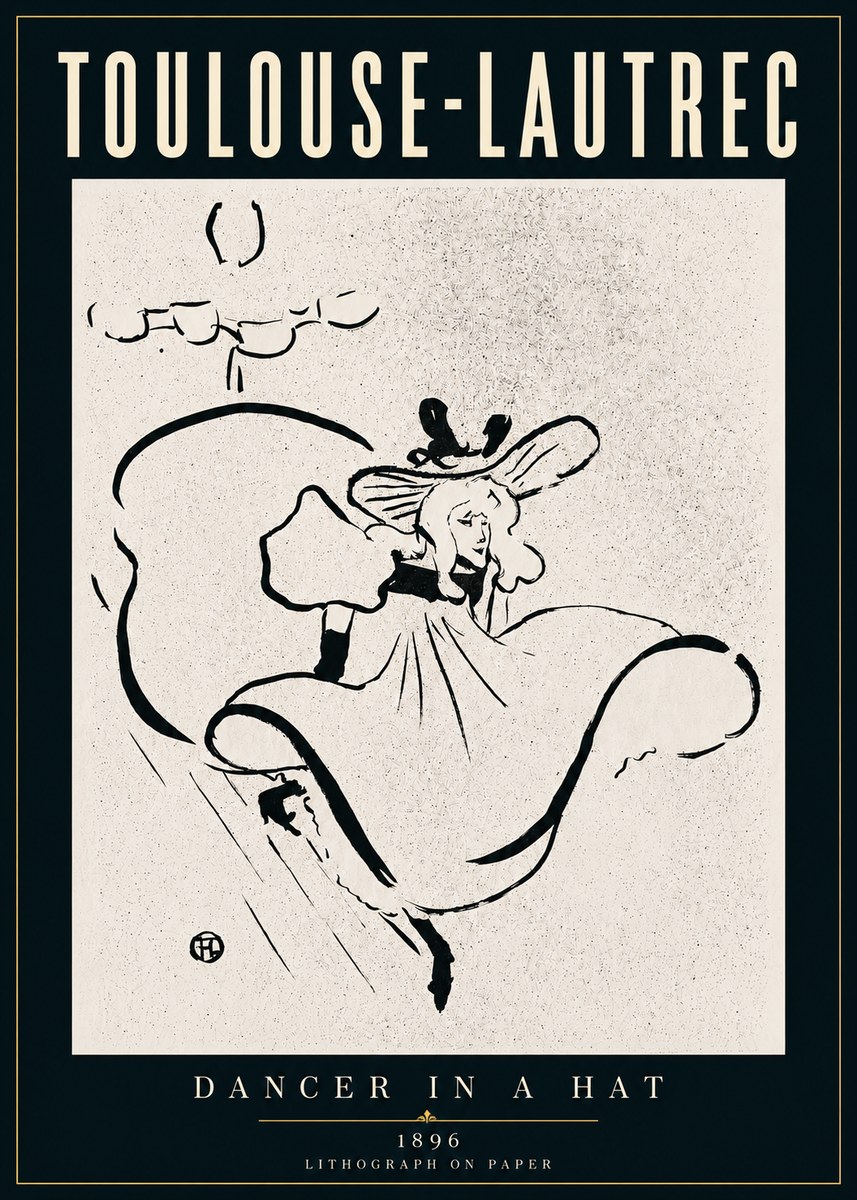 Toulouse-Lautrec Dancer in a Hat No5 - Poster