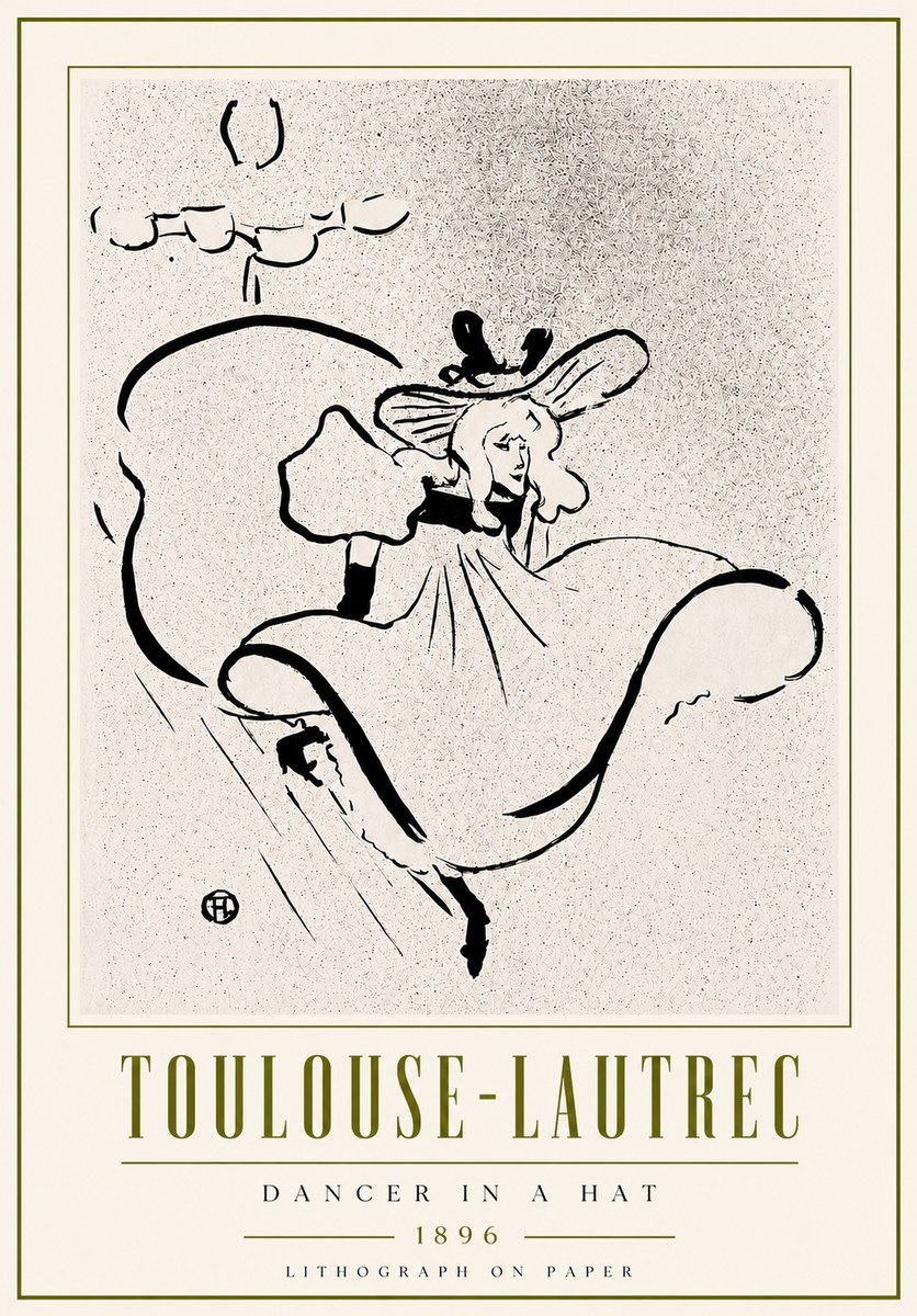 Toulouse-Lautrec Dancer in a Hat No6 - Poster