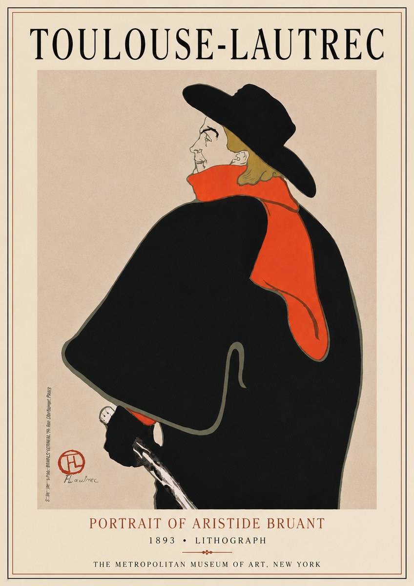 Toulouse-Lautrec Portrait of Aristide Bruant No6 - Poster