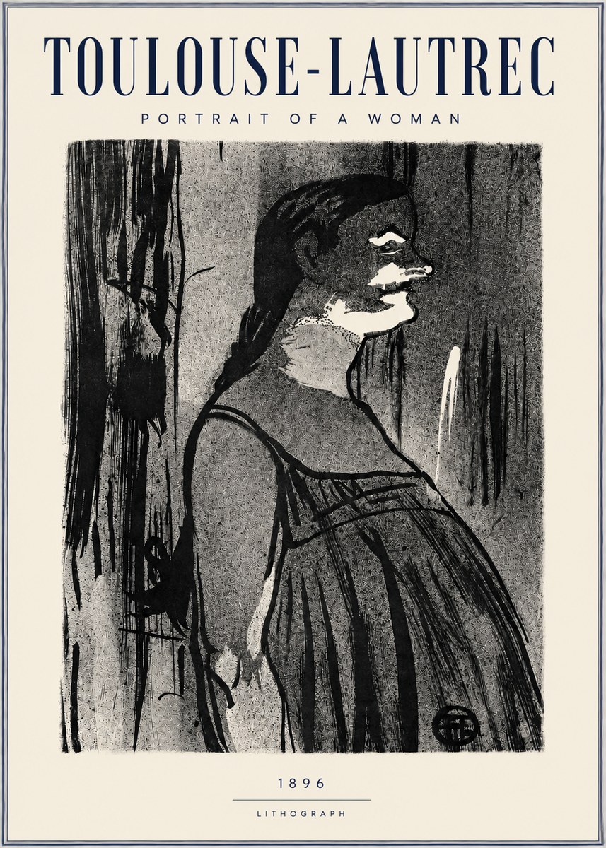 Toulouse-Lautrec Portrait of a Woman III No3 - Poster