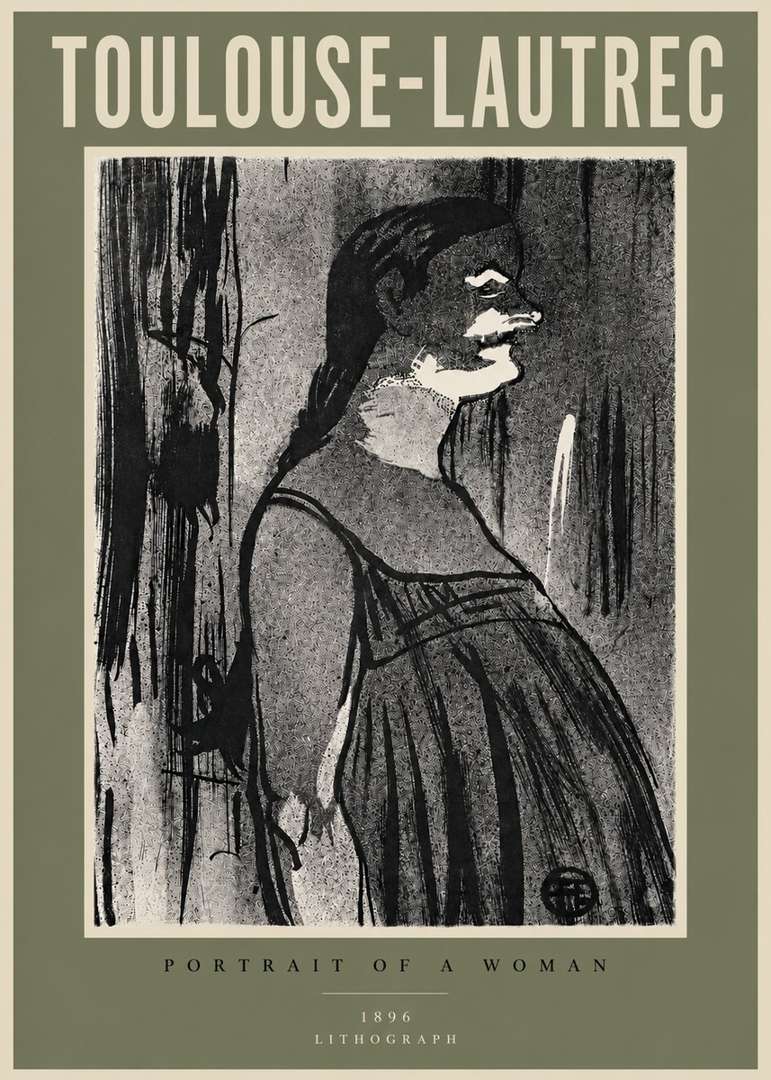 Toulouse-Lautrec Portrait of a Woman III No5 - Poster