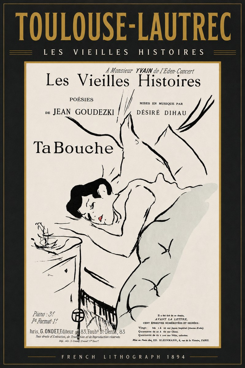Toulouse-Lautrec Les Vieilles Histoires - Ta Bouche No3 - Poster