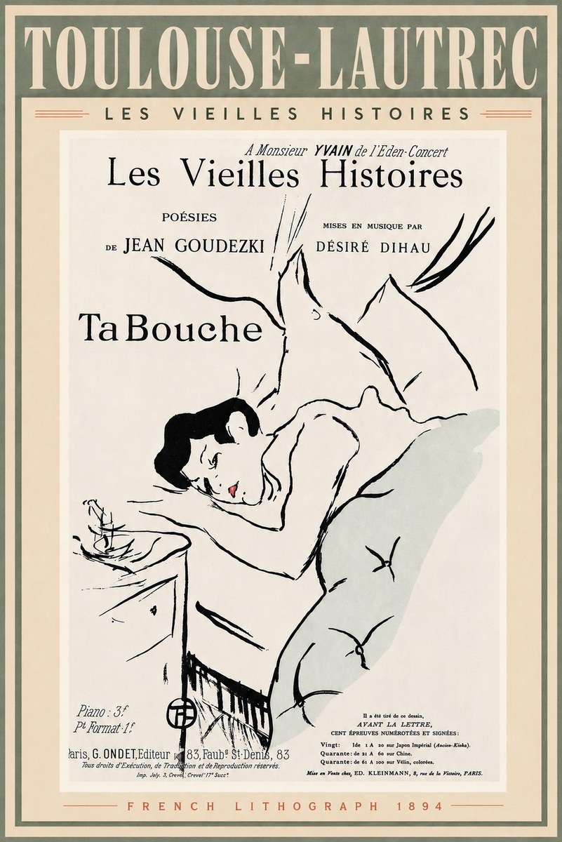 Toulouse-Lautrec Les Vieilles Histoires - Ta Bouche No5 - Poster
