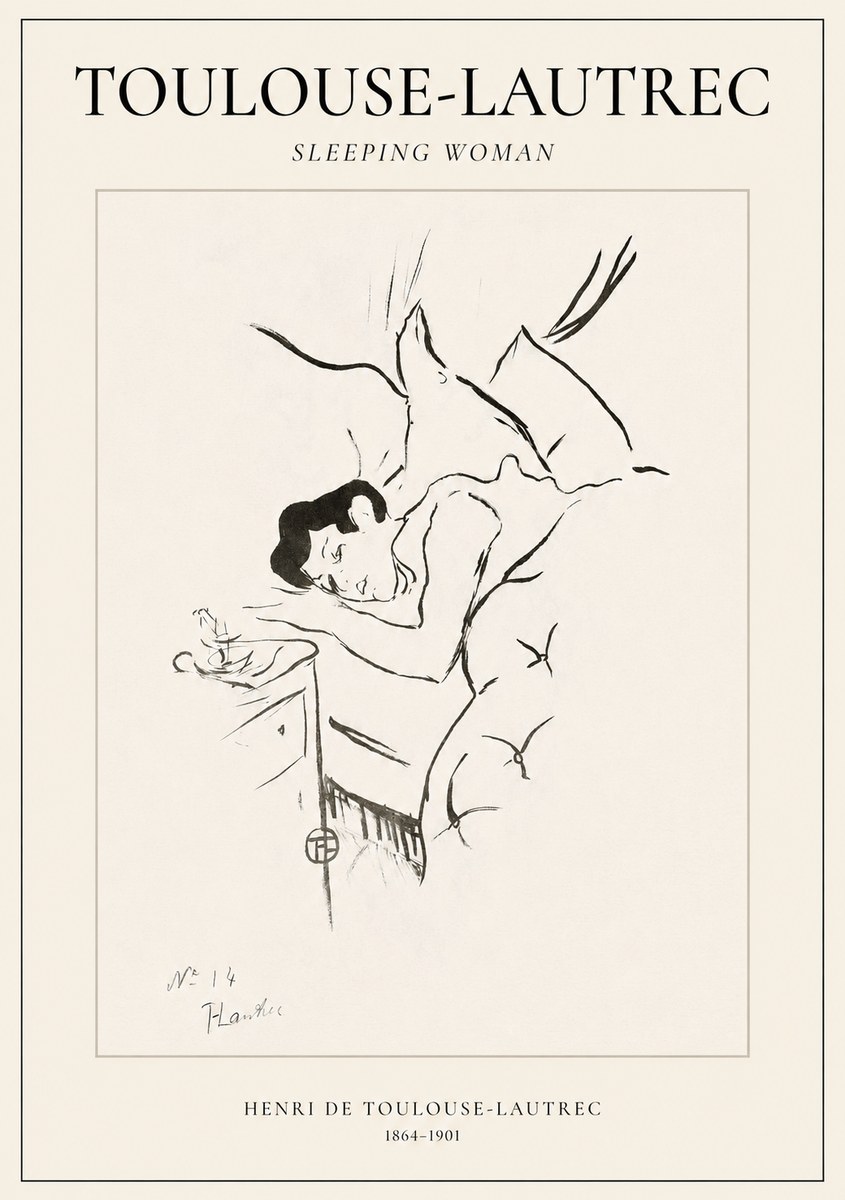 Toulouse-Lautrec Sleeping Woman No1 - Poster