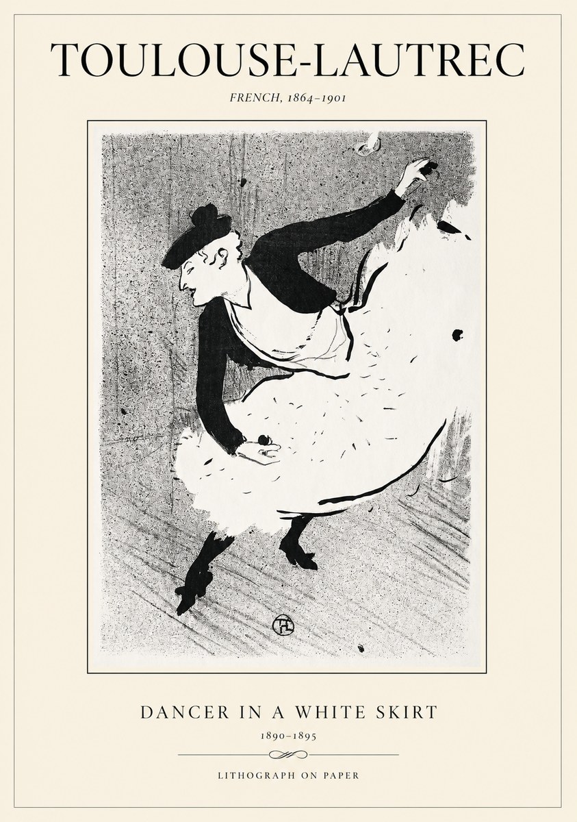 Toulouse-Lautrec Dancer in a White Skirt No1 - Poster