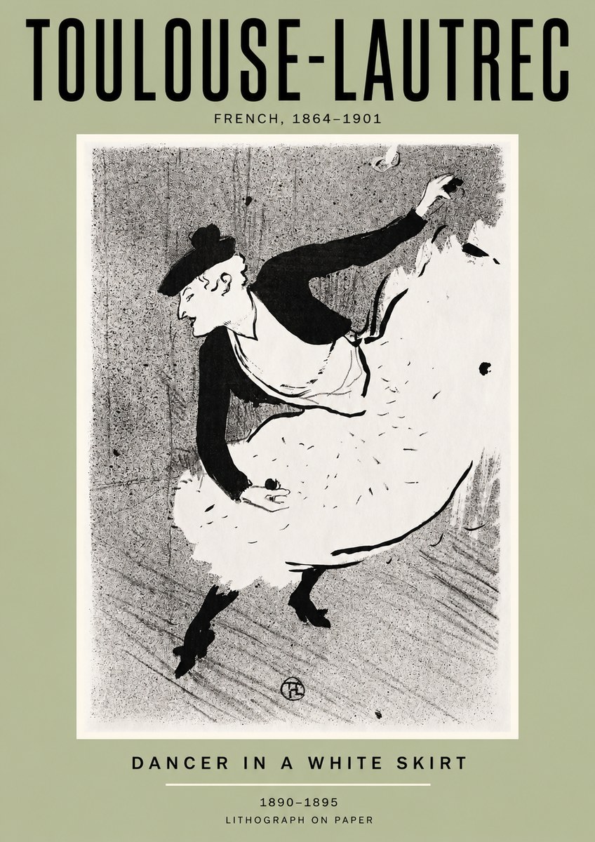 Toulouse-Lautrec Dancer in a White Skirt No2 - Poster