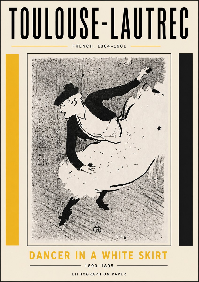 Toulouse-Lautrec Dancer in a White Skirt No5 - Poster