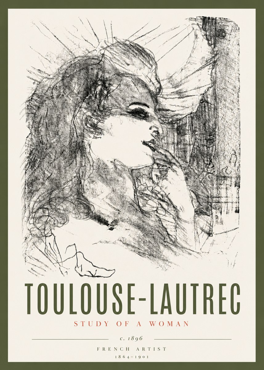 Toulouse-Lautrec Study of a Woman I No6 - Poster