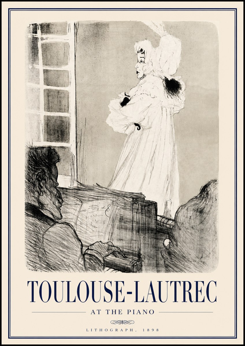 Toulouse-Lautrec At the Piano No3 - Poster