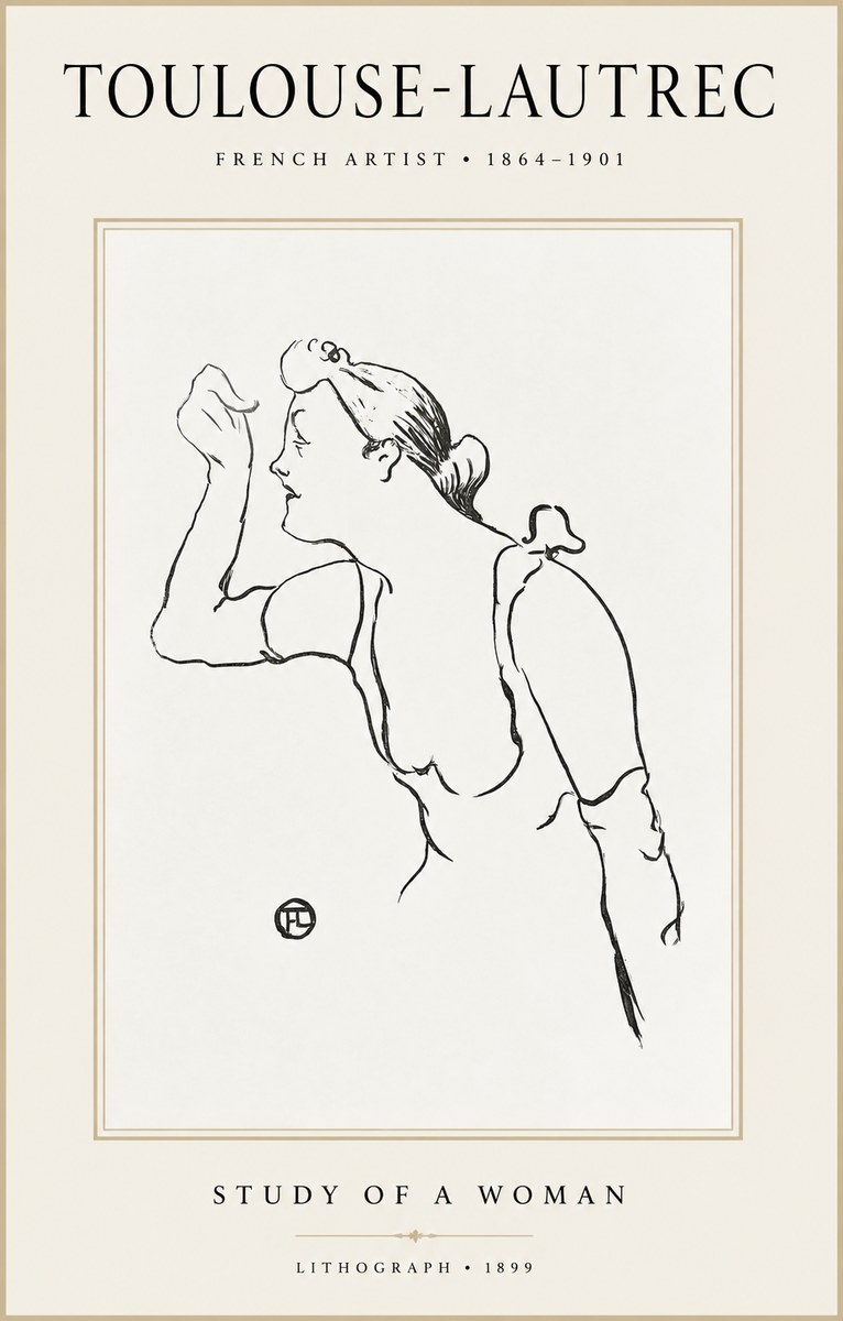 Toulouse-Lautrec Study of a Woman II No1 - Poster