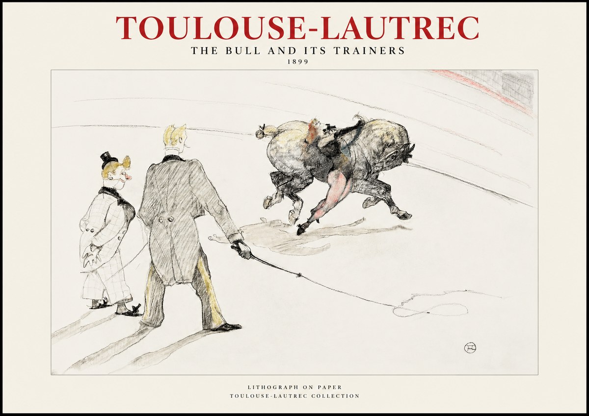 Toulouse-Lautrec The Bull and Its Trainers No1 - Poster