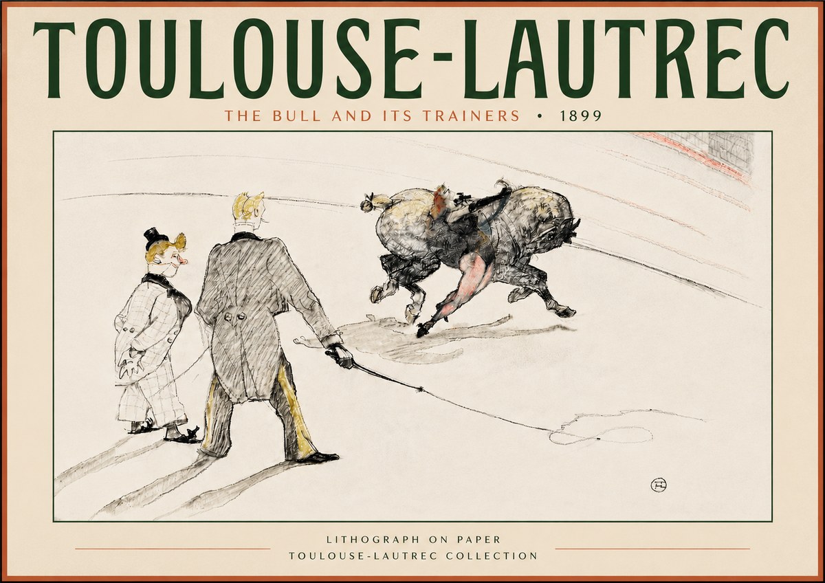 Toulouse-Lautrec The Bull and Its Trainers No4 - Poster