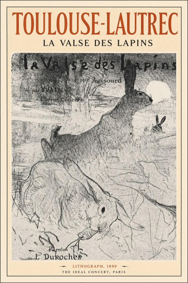 Toulouse-Lautrec La Valse Des Lapins No2 - Poster