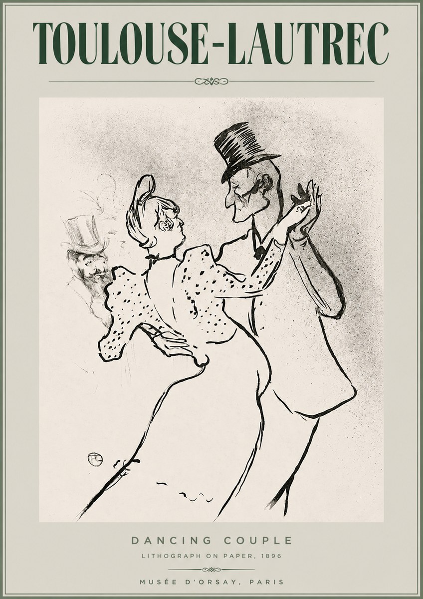 Toulouse-Lautrec Dancing Couple No2 - Poster