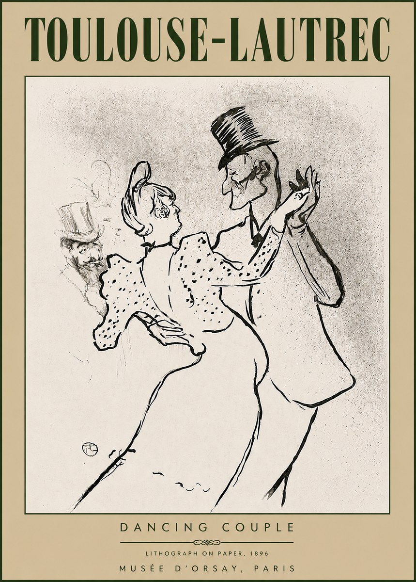 Toulouse-Lautrec Dancing Couple No6 - Poster