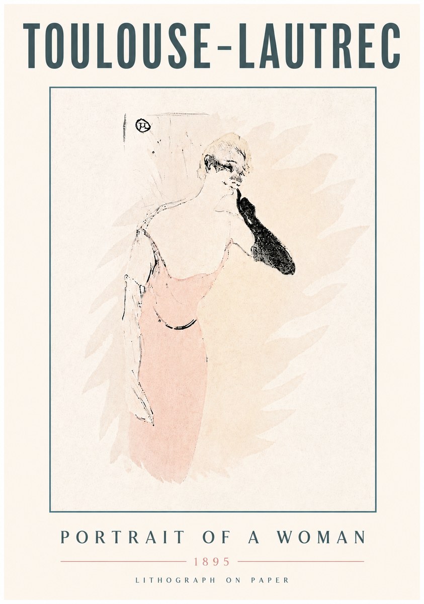 Toulouse-Lautrec Portrait of a Woman IV No5 - Poster