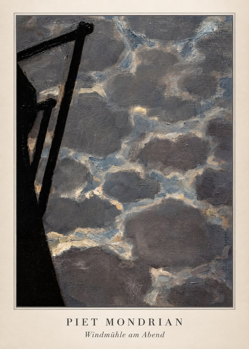 Piet Mondrian Windmühle Am Abend I No6 - Poster