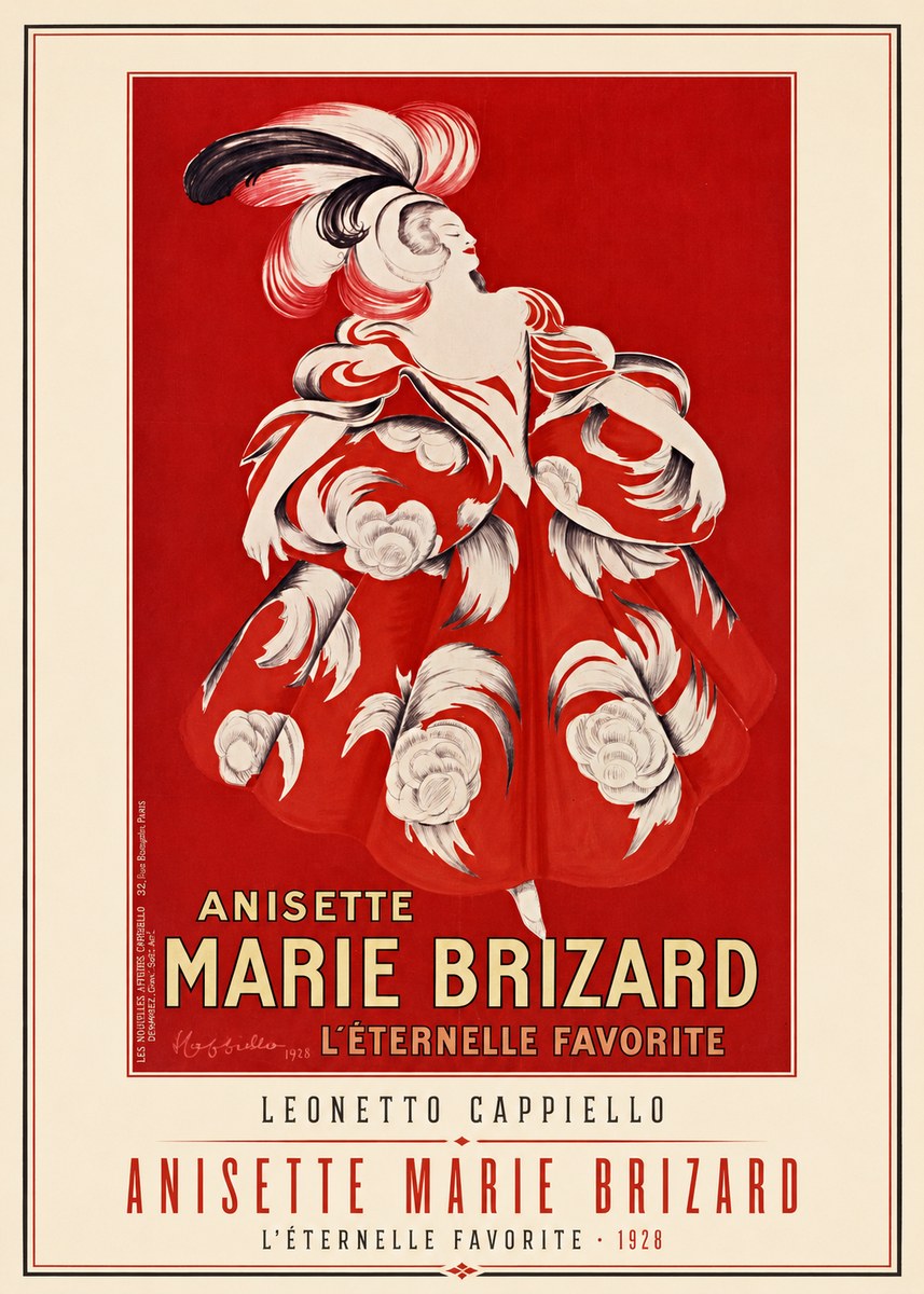 Leonetto Cappiello Anisette Marie Brizard - L'éternelle Favorite No1 - Poster
