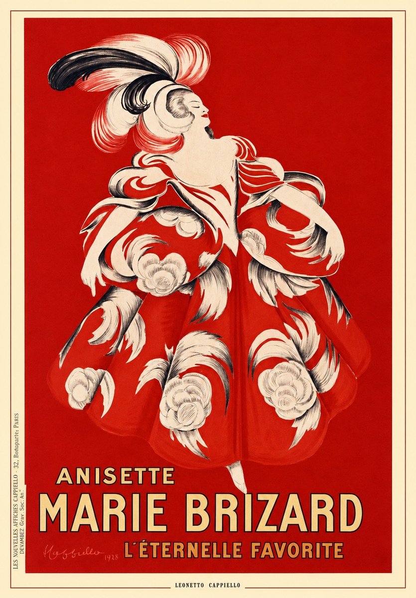 Leonetto Cappiello Anisette Marie Brizard - L'éternelle Favorite No5 - Poster