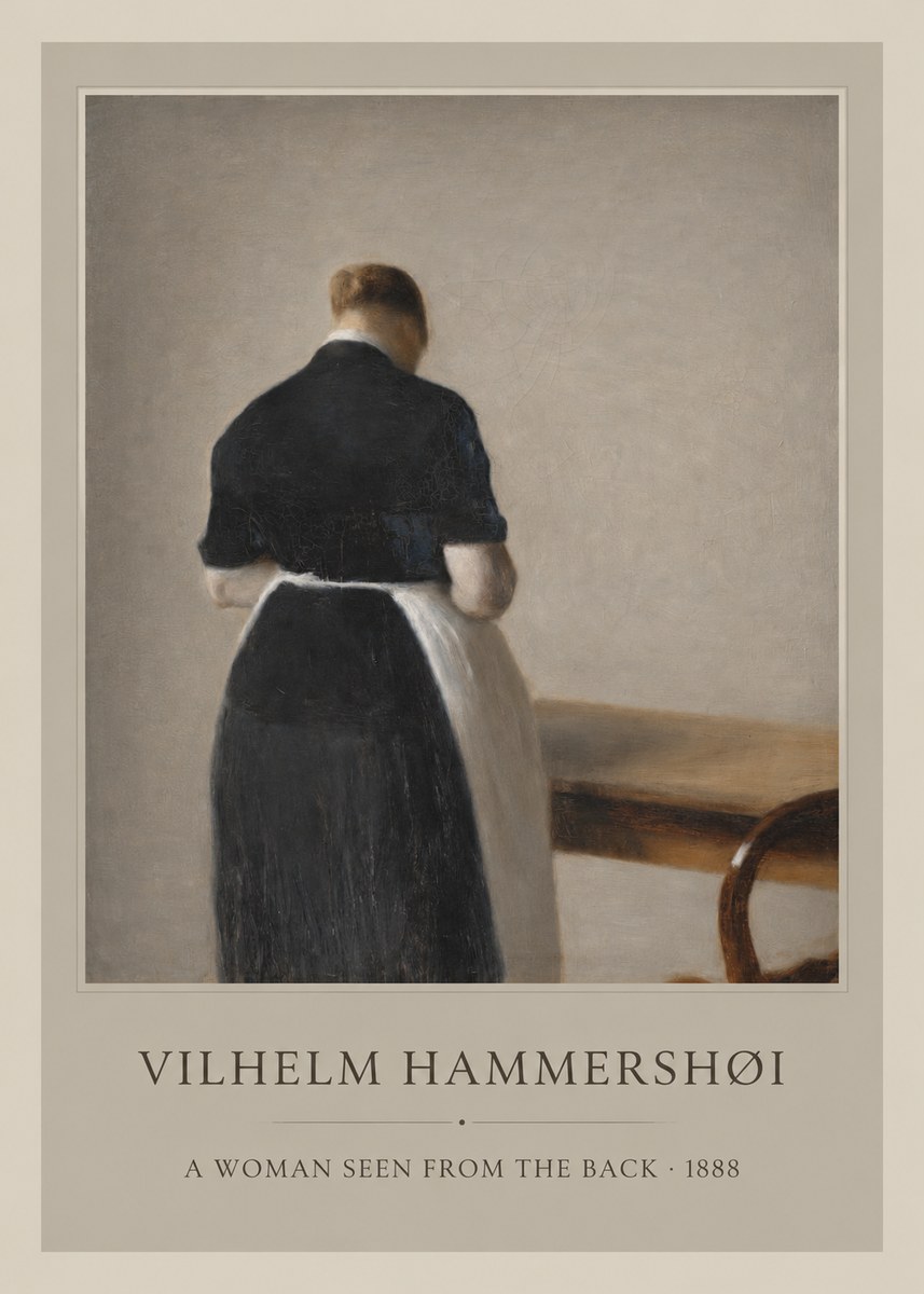 Vilhelm Hammershøi A Woman Seen from the Back No1 - Poster