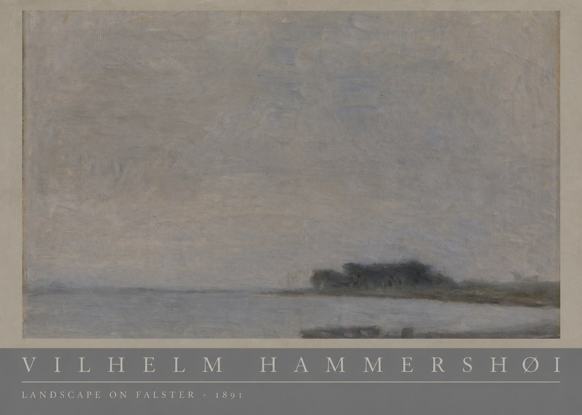 Vilhelm Hammershøi Landscape on Falster No3 - Poster