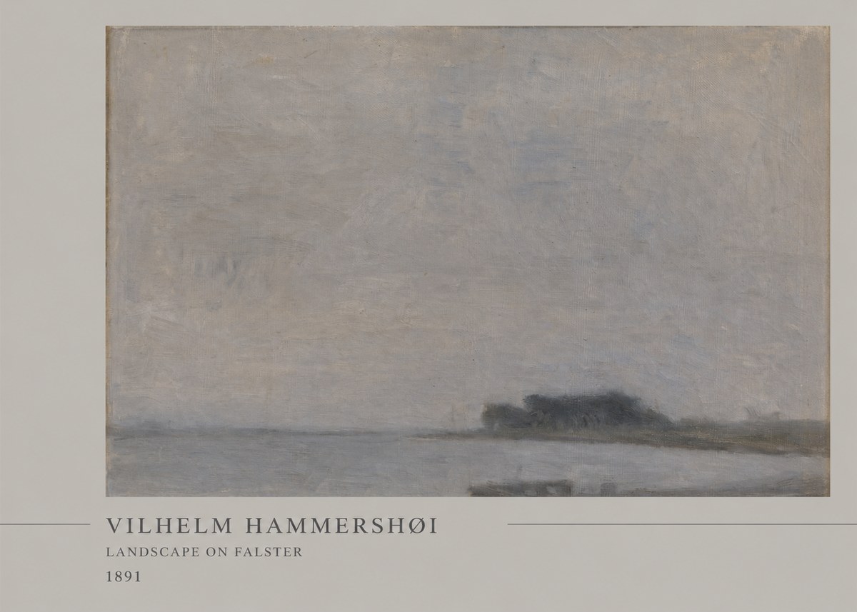 Vilhelm Hammershøi Landscape on Falster No5 - Poster
