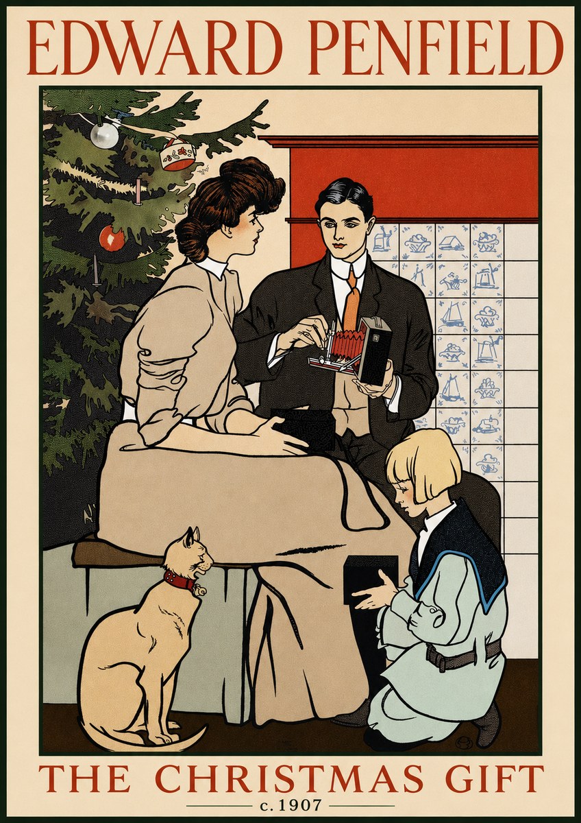 Edward Penfield The Christmas Gift No3 - Poster