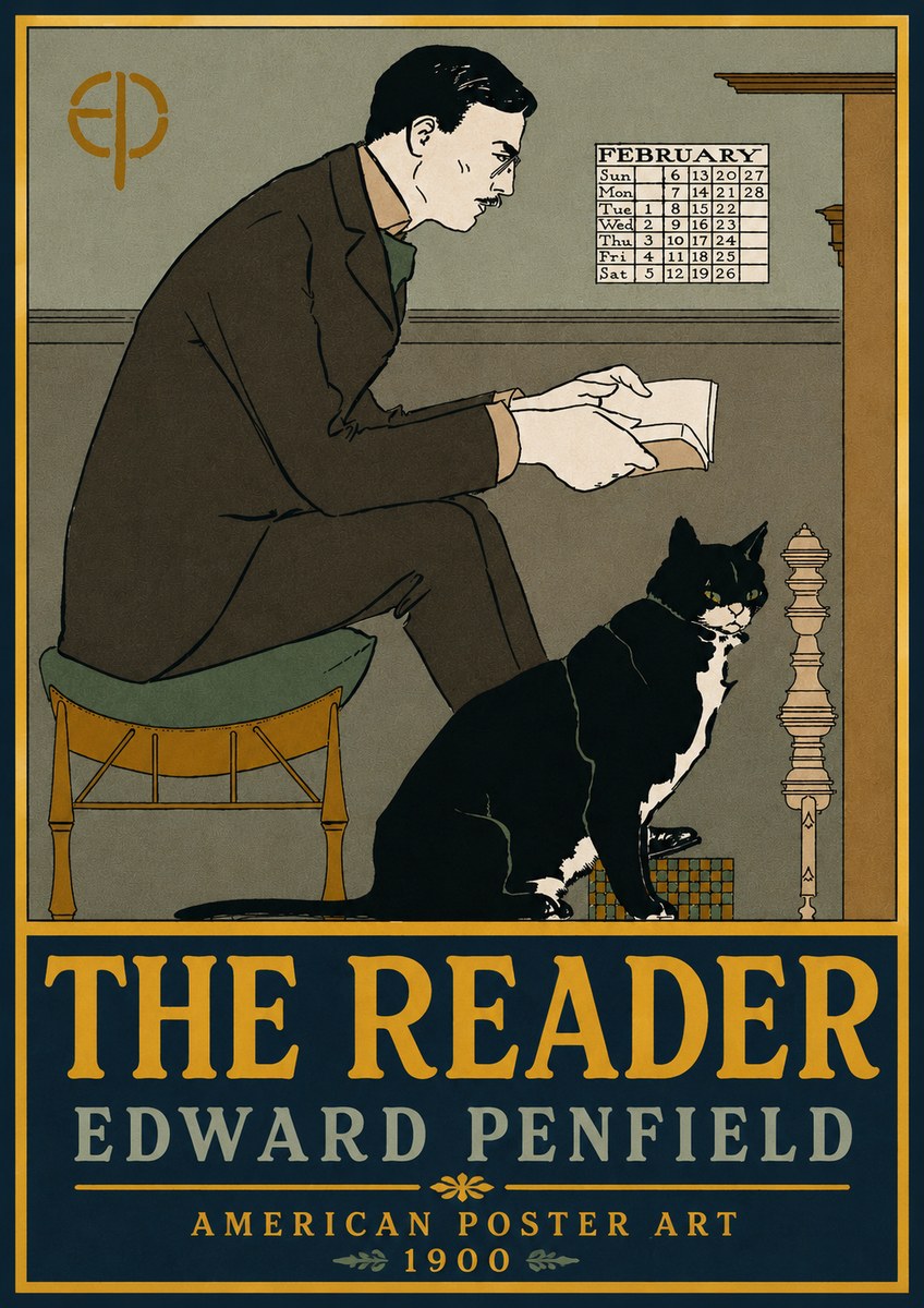 Edward Penfield The Reader I No3 - Poster
