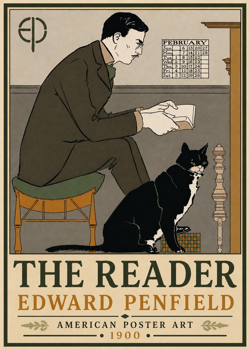 Edward Penfield The Reader I No6 - Poster