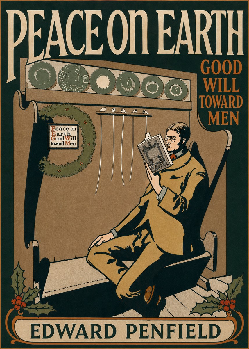Edward Penfield Peace on Earth Good Will Toward Men No6 - Poster