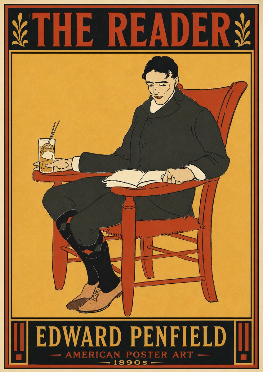 Edward Penfield The Reader II No5 - Poster