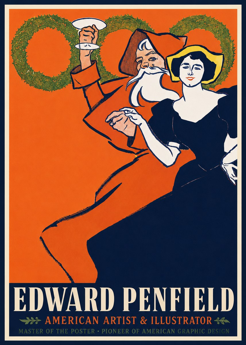 Edward Penfield Christmas. Cheer No2 - Poster