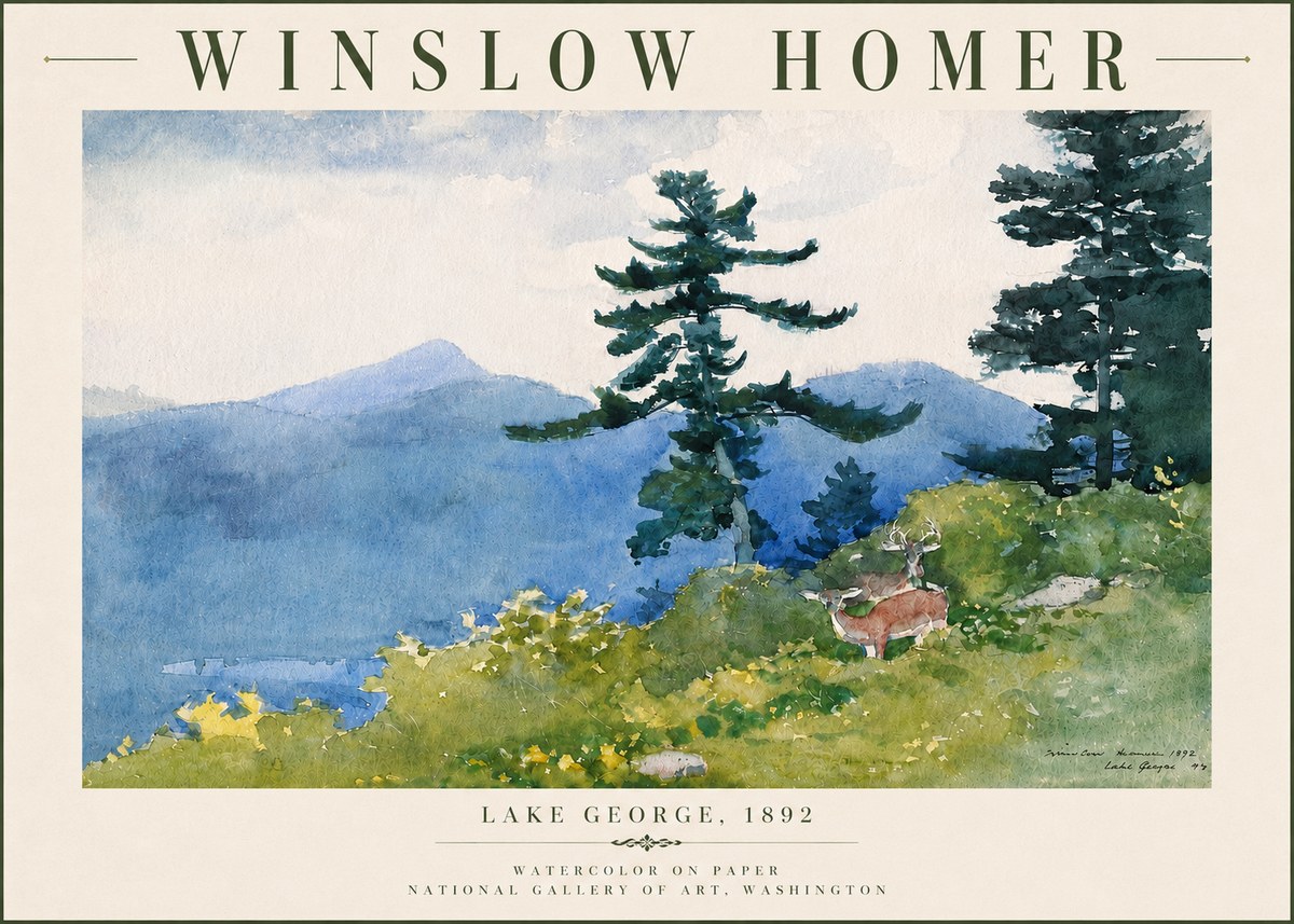 Winslow Homer Lake George, 1892 No4 - Poster