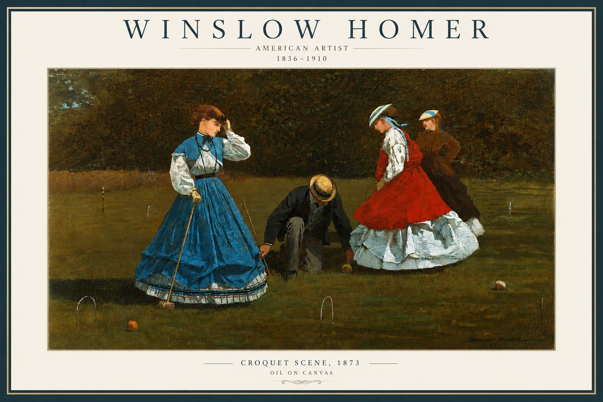 Winslow Homer Croquet Scene No3 - Poster