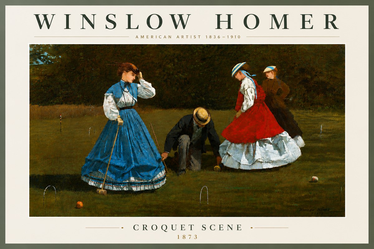 Winslow Homer Croquet Scene No5 - Poster